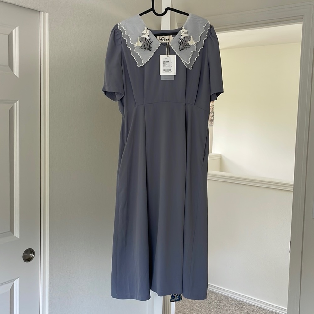 Beimingyouyu Chinese style dress, purple/grey color, size L, NWT